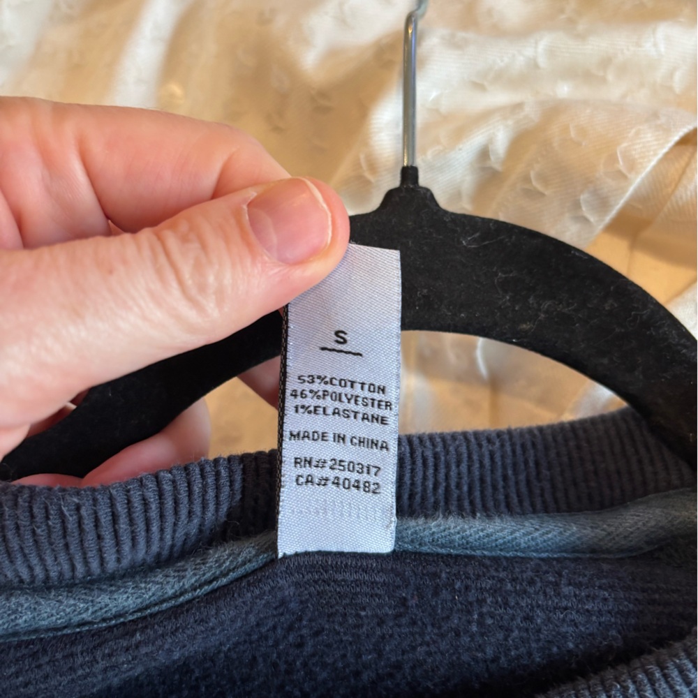 Varley Manning Raglan Pullover Sweatshirt Sz S Navy Blue - Picture 5 of 6